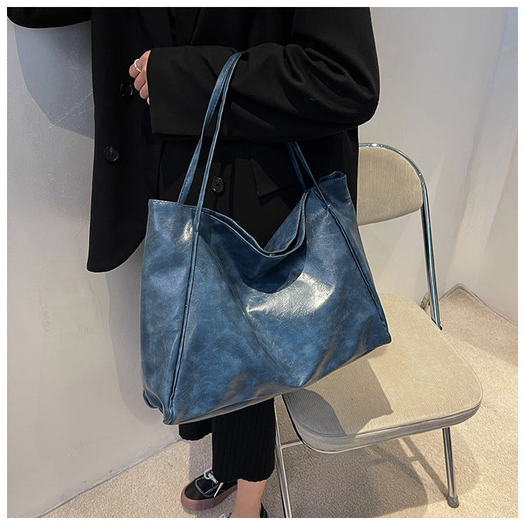 Vintage Large Capacity Leather Tote Bag