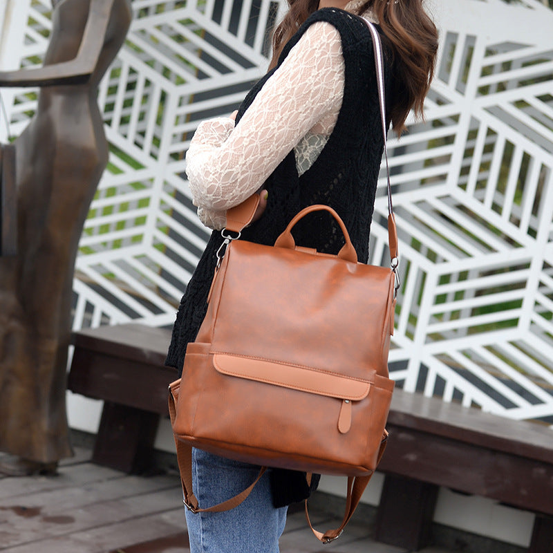 Minimalist Anti-Theft PU Travel Backpack