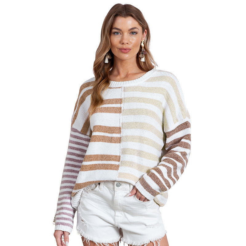 Versatile Striped Knit Sweater