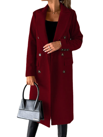 Double-Breasted Long Lapel Coat