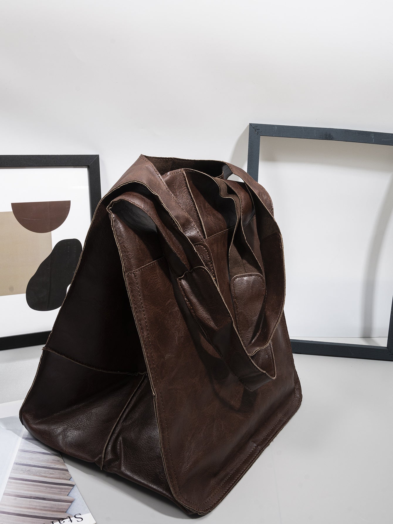 Vintage Large Capacity PU Leather Tote Bag