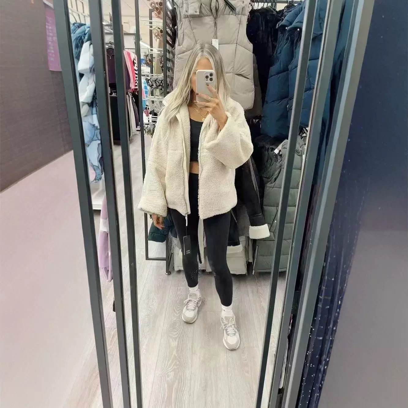 Stand Collar Wool Zip-Up Coat