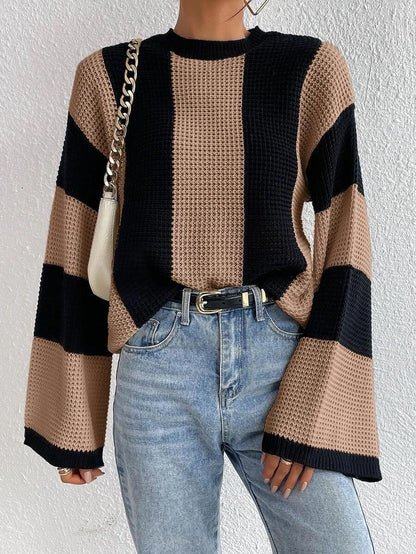 Oversized Striped Knit Sweater