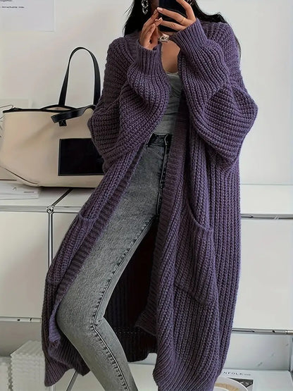 Long-Sleeved Knit Sweater Cardigan