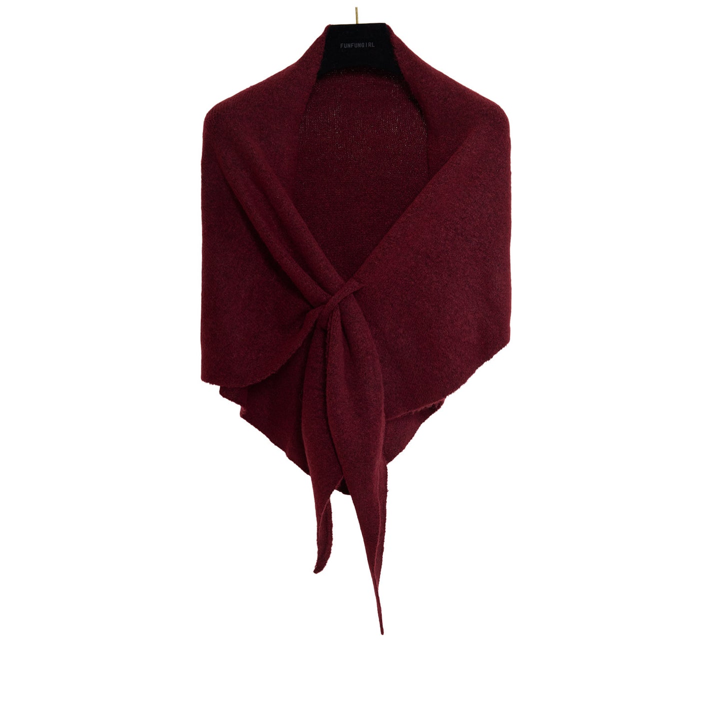 Winter Solid Knit Triangle Shawl