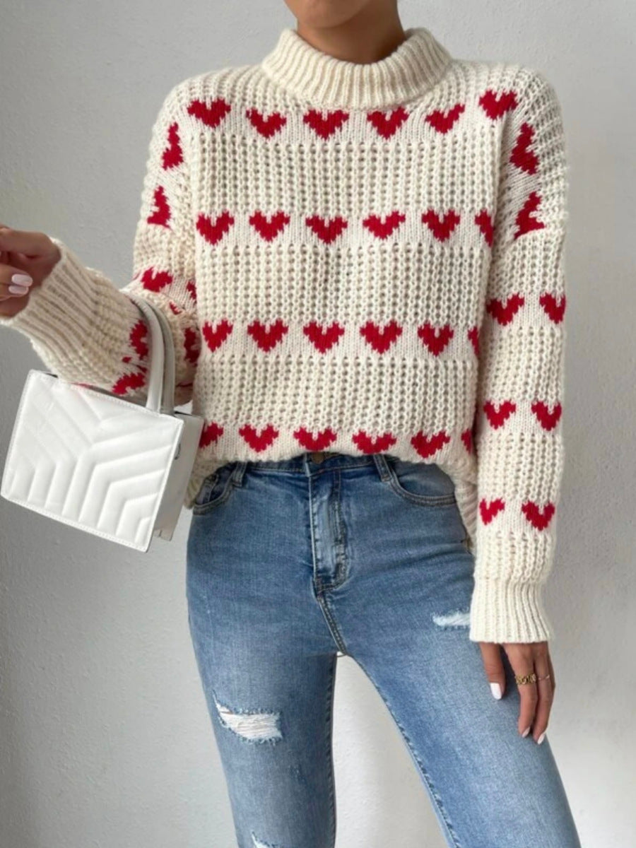Chunky Heart Knit Sweater