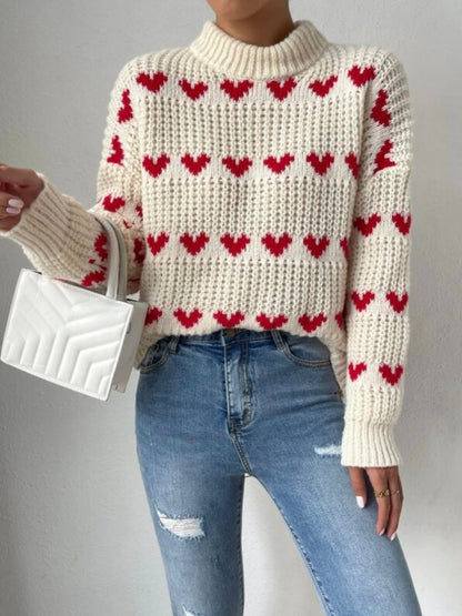 Chunky Heart Knit Sweater