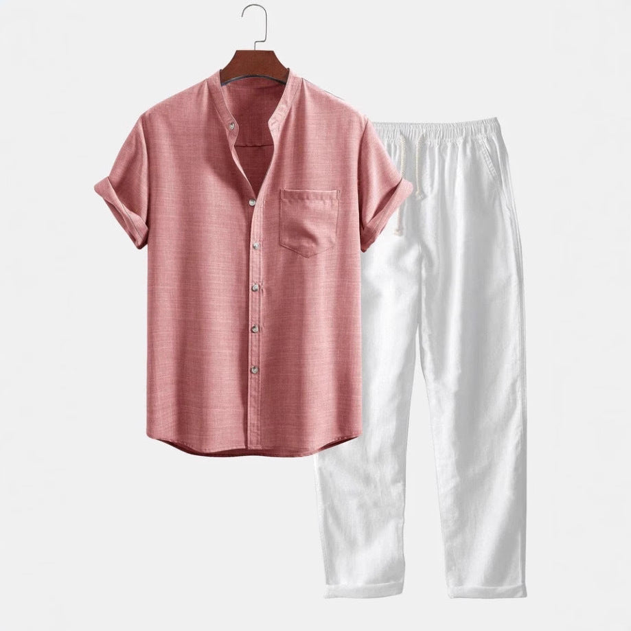 Moda Elite | Zestaw koszula z krótkim rękawem i spodnie