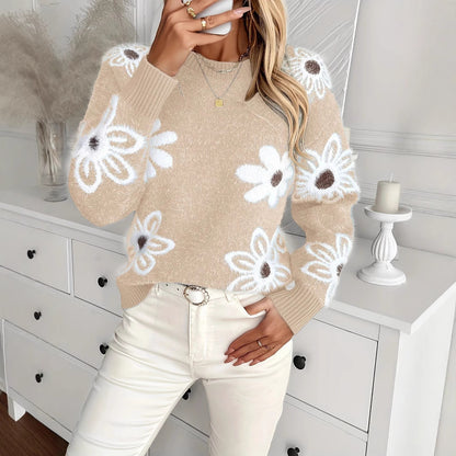 Floral Knit Statement Sweater