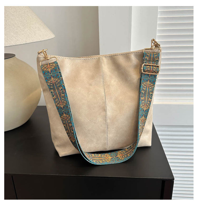 Boho Wide Strap Shoulder Bag