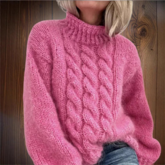 Chunky Turtleneck Cable Knit Sweater