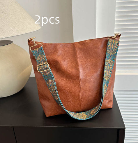 Boho Wide Strap Shoulder Bag