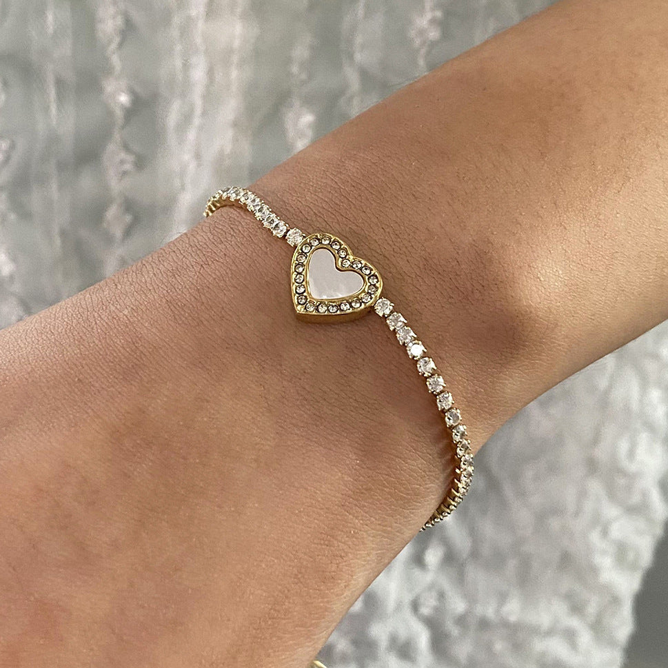 Crystal Heart Accent Bracelet