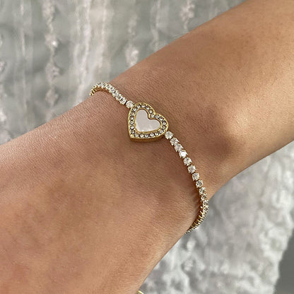 Crystal Heart Accent Bracelet