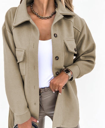Belted Pocket Button Jacket