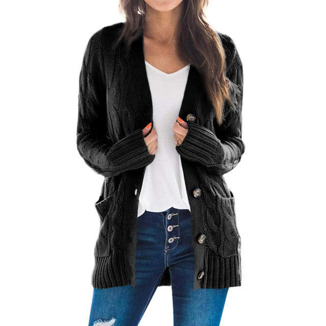 Wool Blend Single-Breasted Long Sleeve Coat