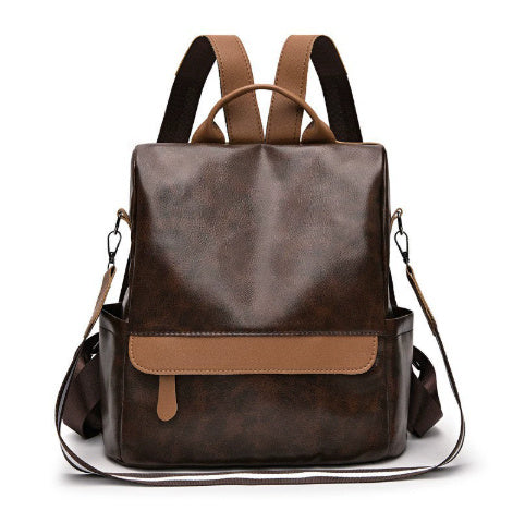 Minimalist Anti-Theft PU Travel Backpack