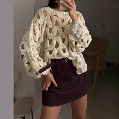 Hollow Knit Loose Beach Sweater