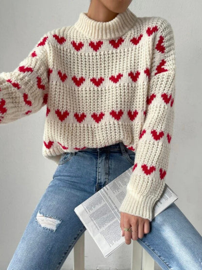 Chunky Heart Knit Sweater