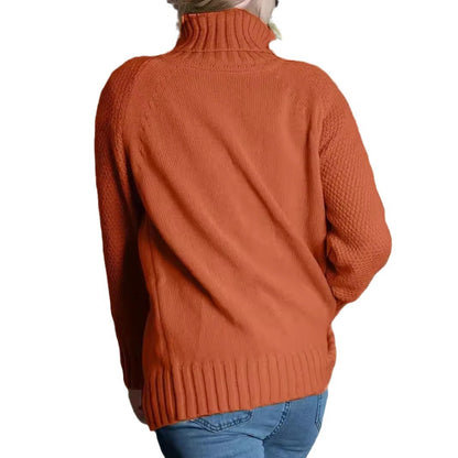 Cozy High-Neck Loose Knit Sweater