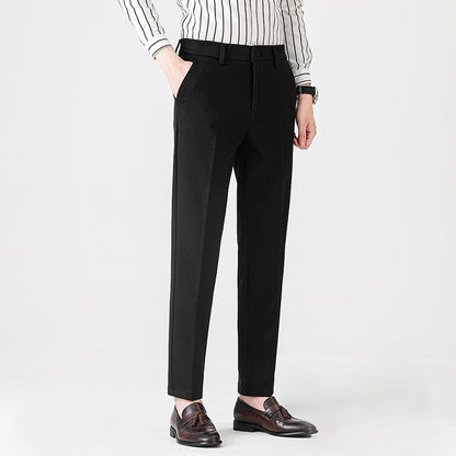 Moda Elite | Spodnie garniturowe z mieszanki wełny i stretchu