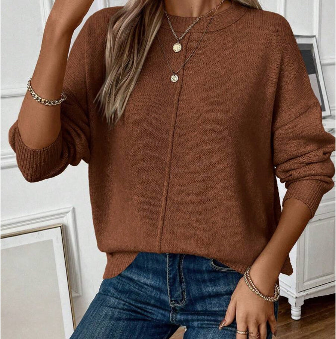 Simple Knitted Pullover Sweater