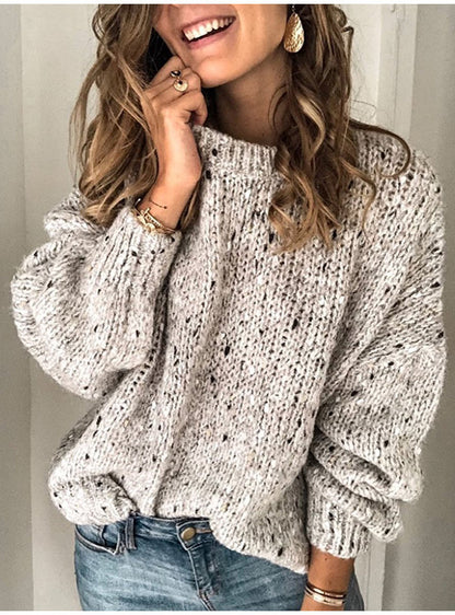 Polka Dot Knit Pullover Sweater