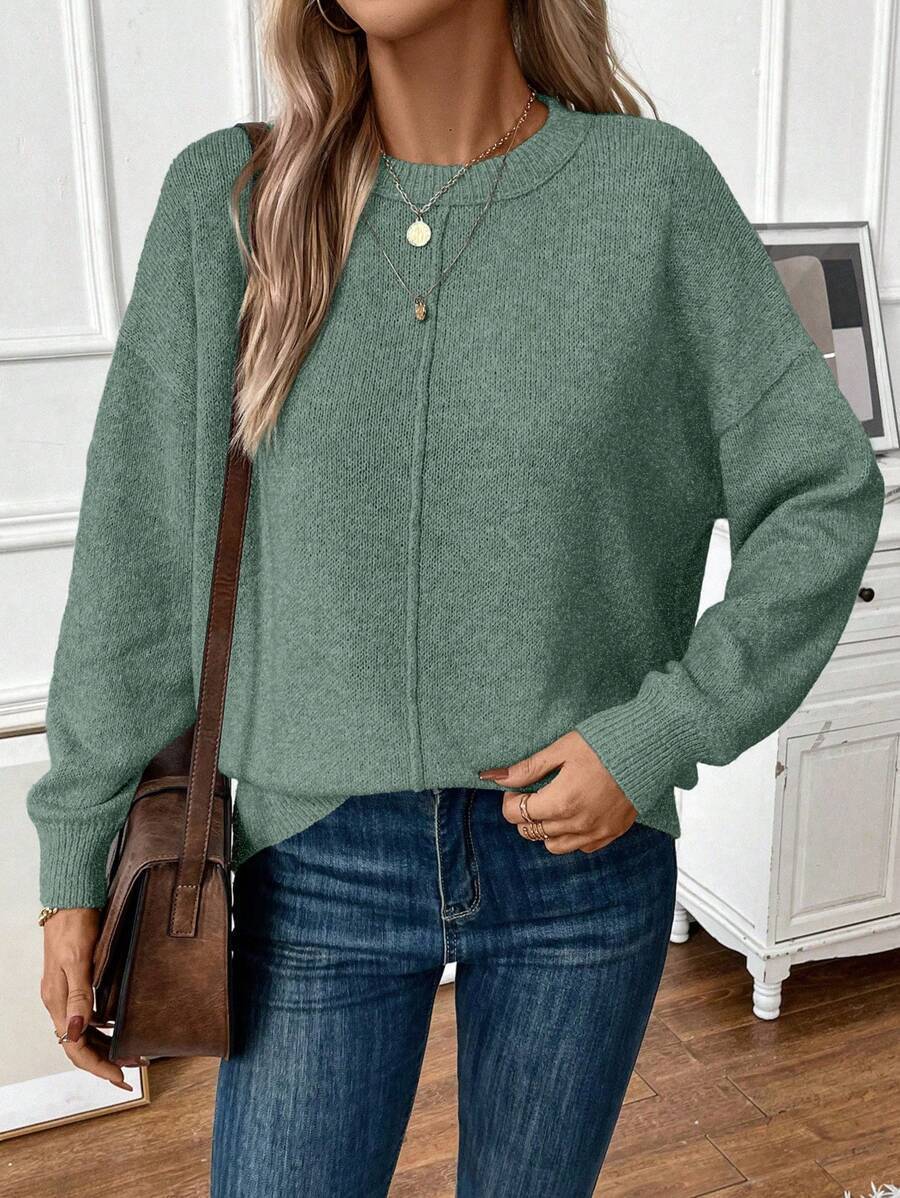 Simple Knitted Pullover Sweater