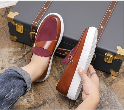 Męskie skórzane, wsuwane kapcie rekreacyjne