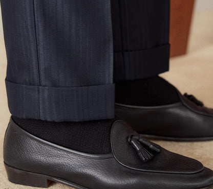 Spodnie garniturowe w paski z wysokim stanem