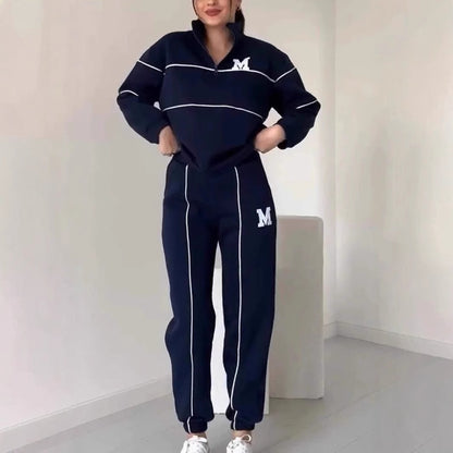 Casual Two-Piece Pullover Sweatshirt & Jogger Set