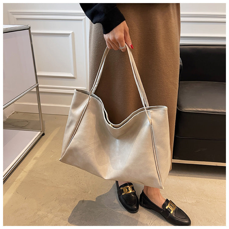 Vintage Large Capacity Leather Tote Bag