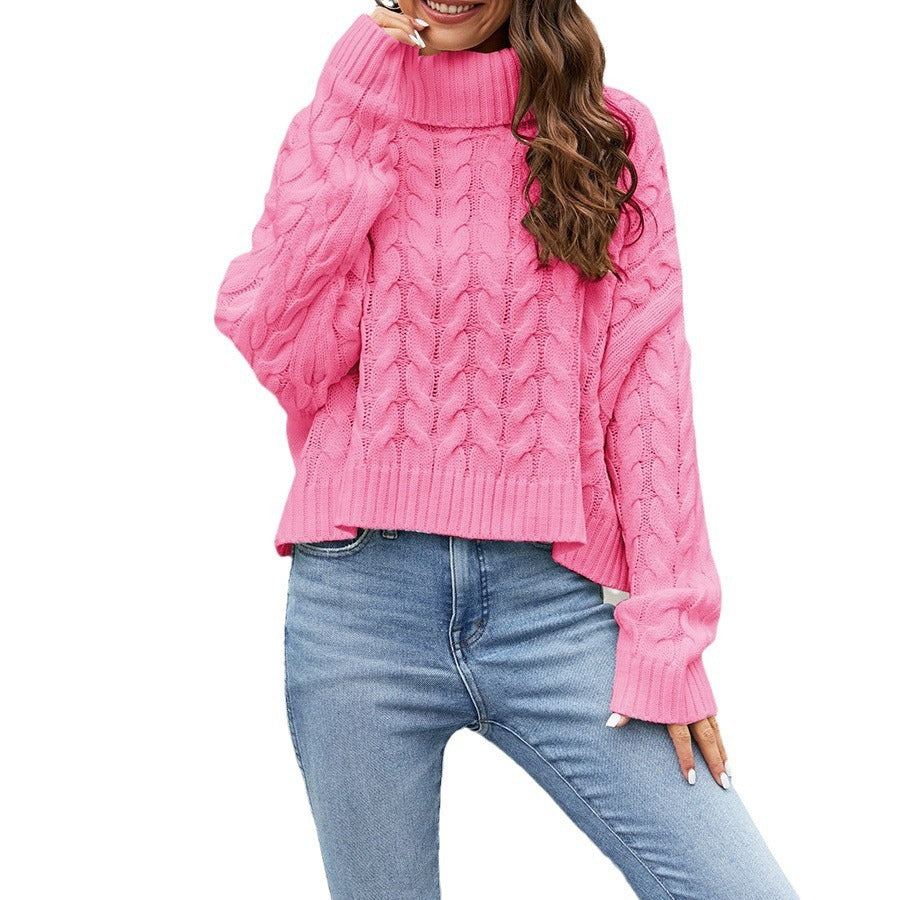 Solid Cable Knit Winter Turtleneck