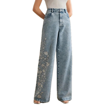 Plus Size Embroidered Stretch Jeans
