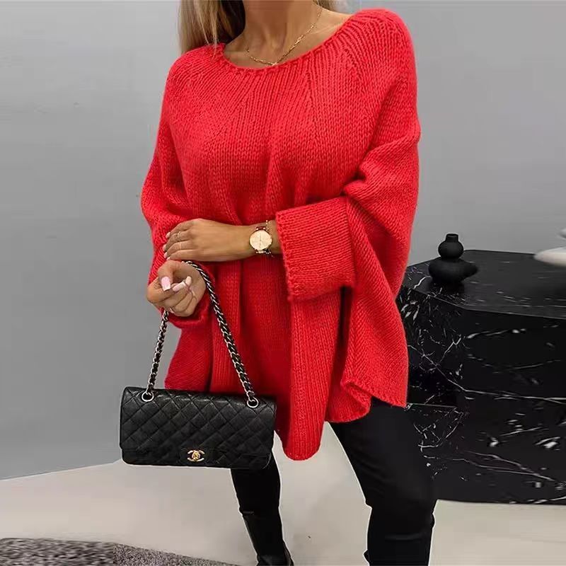 Oversized Batwing Knit Pullover Sweater
