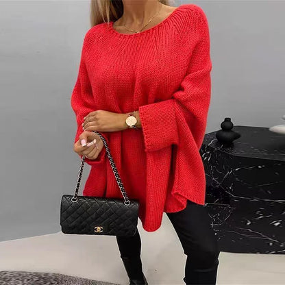 Oversized Batwing Knit Pullover Sweater