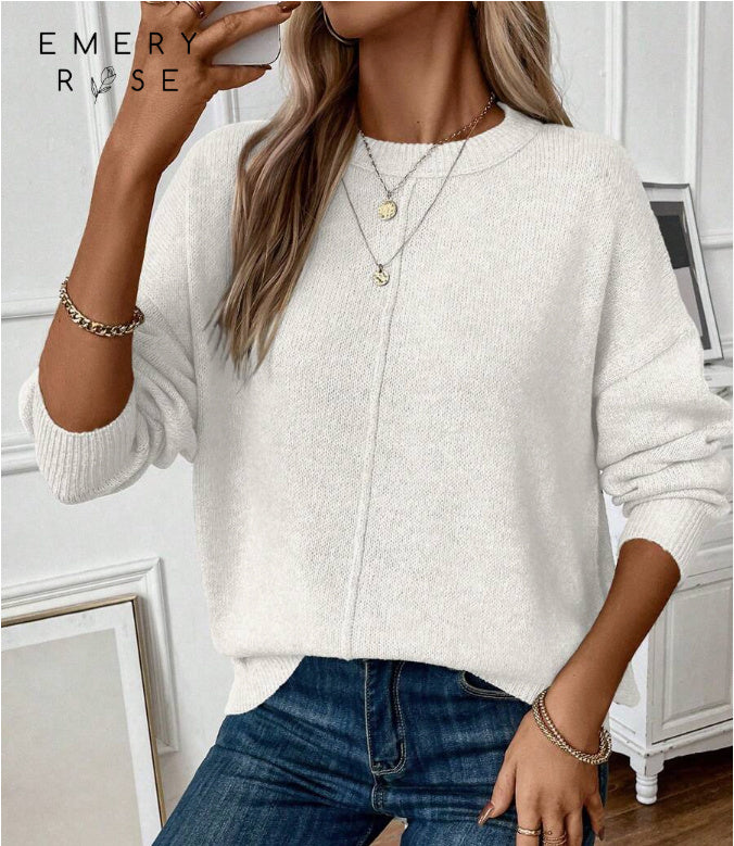 Simple Knitted Pullover Sweater