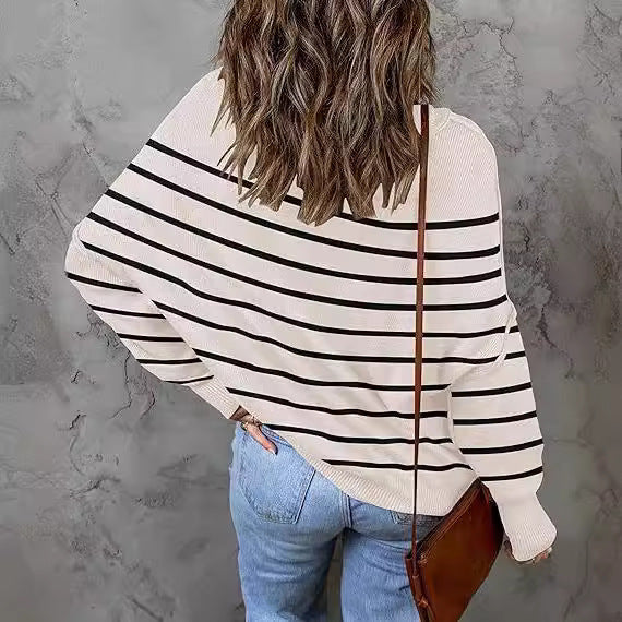 Loose Fit Striped Knit Sweater