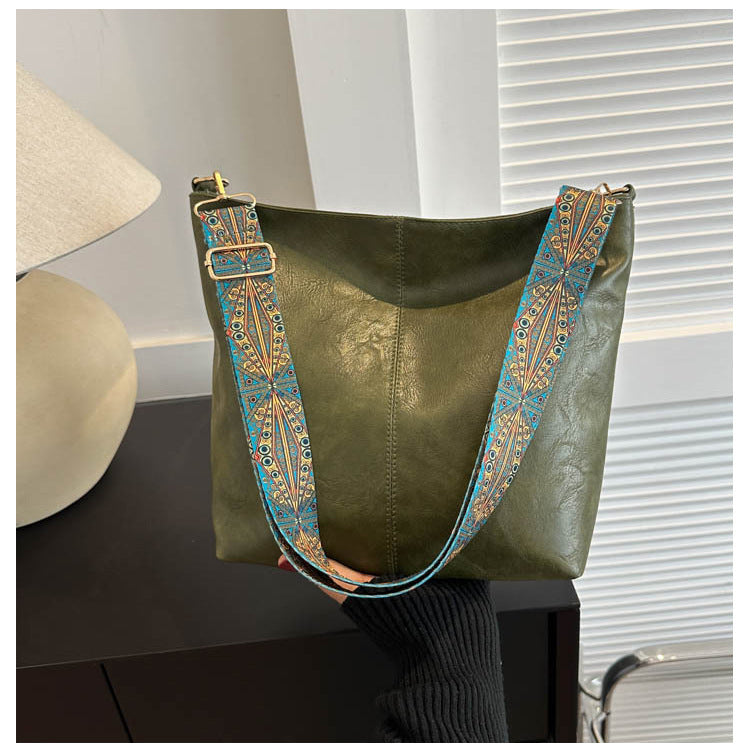 Boho Wide Strap Shoulder Bag