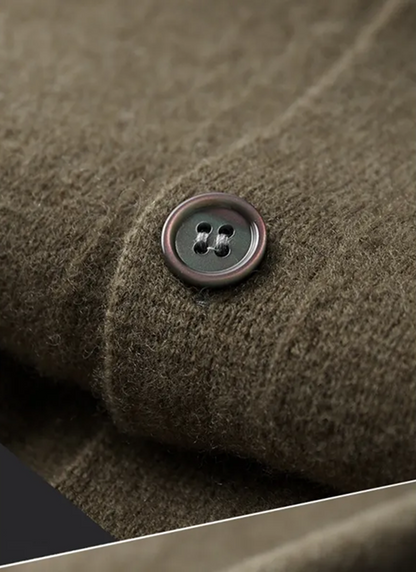 Kardigan wełniany z kołnierzykiem polo