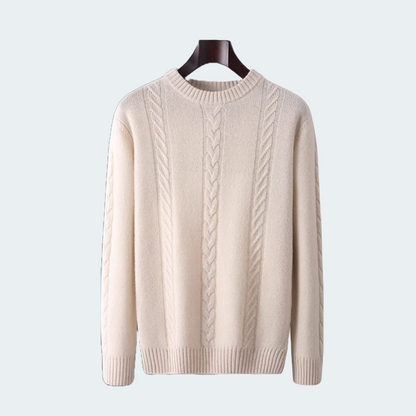 Moda Elite | Sweter z czystej wełny z okrągłym dekoltem