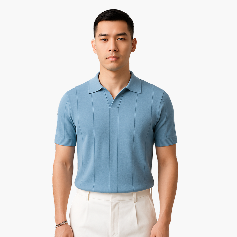 Koszula z jedwabiu lodowego z dekoltem w serek