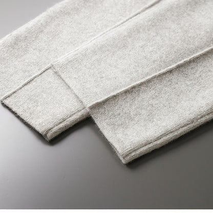 Męskie spodnie wełniane z prostymi nogawkami