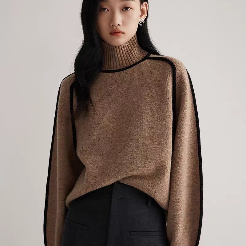 Cozy Half Turtleneck Loose Knit Sweater
