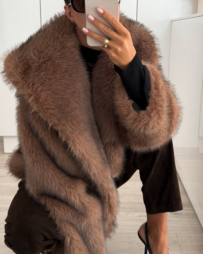 Plush Faux Fur Winter Coat for Women