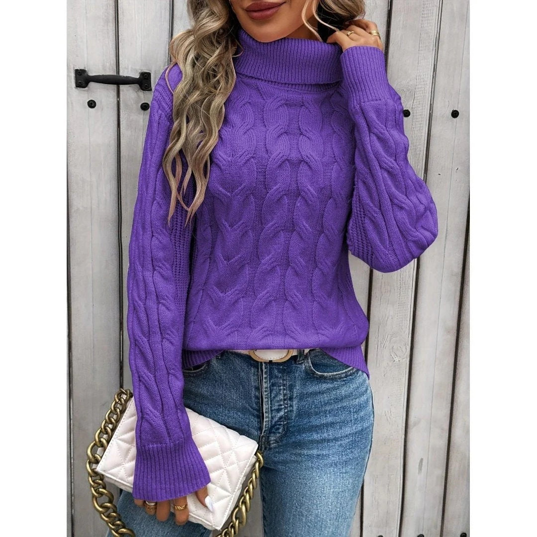 Women's Cable-Knit Turtleneck
