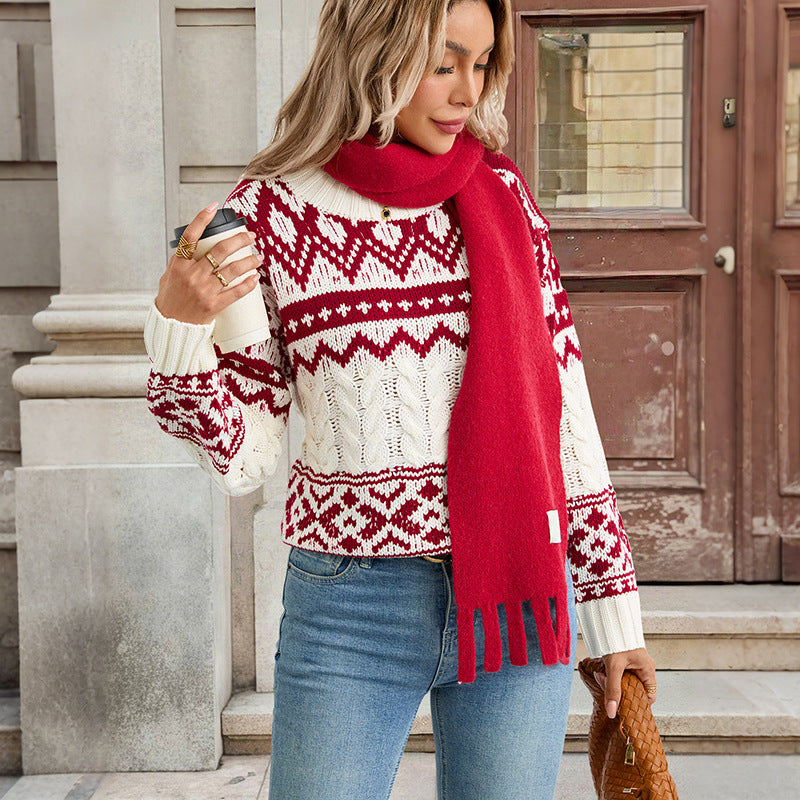 VintageNordic Jacquard Pullover