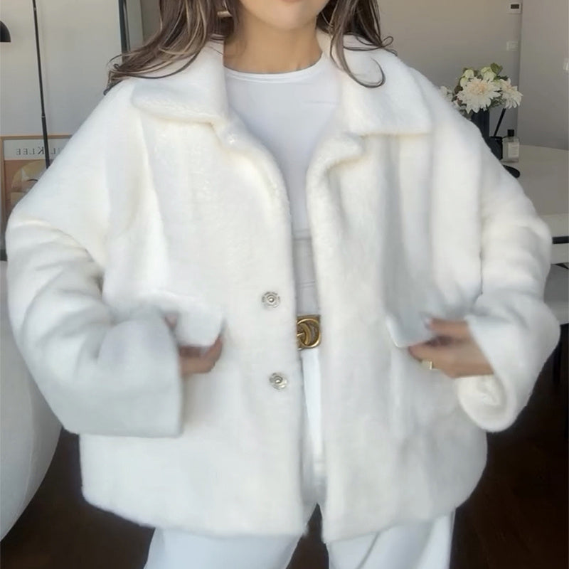 SoftCloud Faux Fur Button Coat
