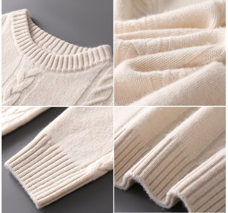 Moda Elite | Sweter z czystej wełny z okrągłym dekoltem