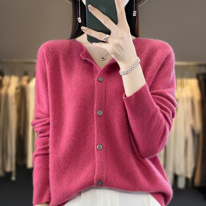 Plus Size Loose Knit Cardigan